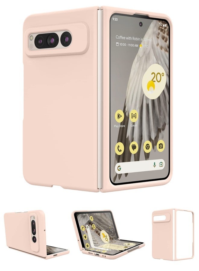 Foluu Case for Google Pixel Fold 2023, Ultra Thin Slim Fit Matte PC with Non-Slip Grip Full Protection Protective Cover for Google Pixel Fold 2023 (Pink) - Image 1