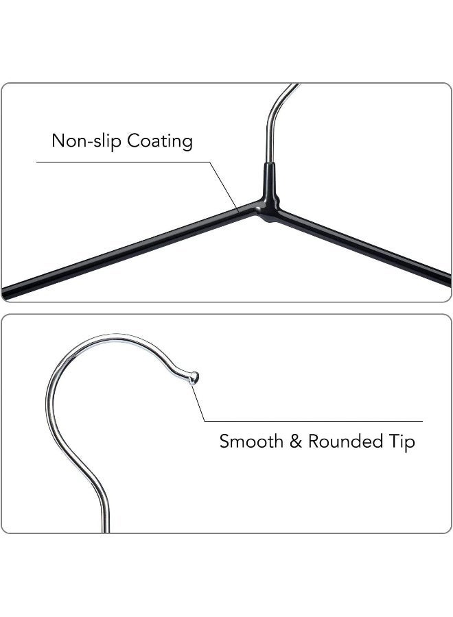 HOUSE DAY Metal Hangers 40 Pack Hangers For Clothes Coat Hangers Adult Black Hangers Wire Hangers Clothing Hangers Non Slip Hangers Coated Metal Hangers Heavy Duty Space Saving  Coated Hangers 16" - Image 3