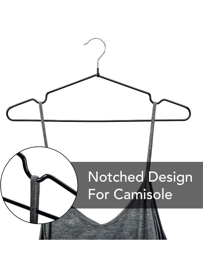 HOUSE DAY Metal Hangers 40 Pack Hangers For Clothes Coat Hangers Adult Black Hangers Wire Hangers Clothing Hangers Non Slip Hangers Coated Metal Hangers Heavy Duty Space Saving  Coated Hangers 16" - Image 4