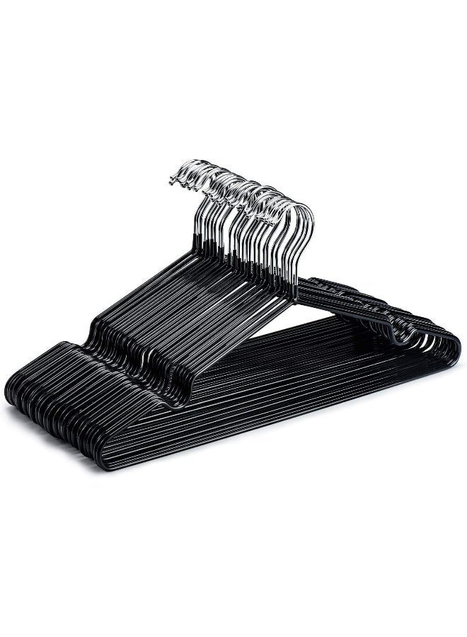 HOUSE DAY Metal Hangers 40 Pack Hangers For Clothes Coat Hangers Adult Black Hangers Wire Hangers Clothing Hangers Non Slip Hangers Coated Metal Hangers Heavy Duty Space Saving  Coated Hangers 16" - Image 1