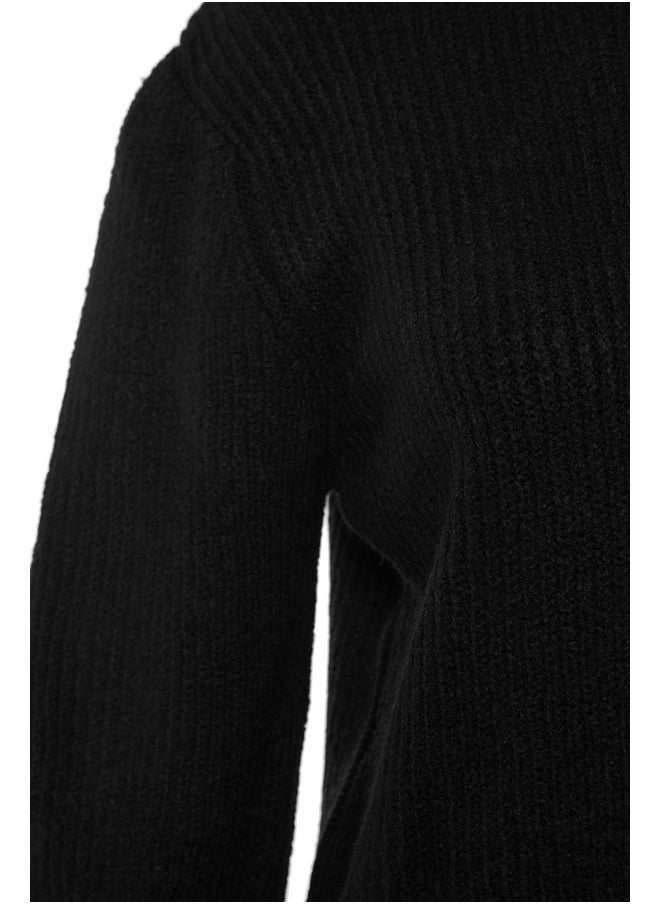 trendyol - Black Wide Fit Soft Textured Basic Knitwear Sweater TWOAW20FV0142 - Image 1