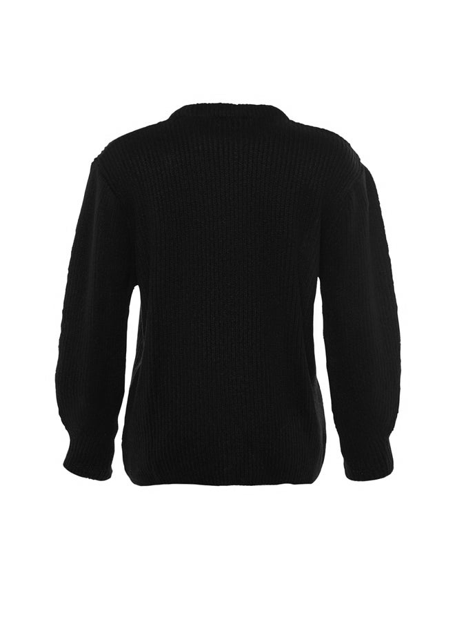 trendyol - Black Wide Fit Soft Textured Basic Knitwear Sweater TWOAW20FV0142 - Image 1