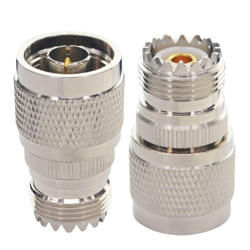 Boobrie N Male to UHF Female SO-239 Connector SO239 Jack to N-Type RF Coaxial Coax Cable Adapter for Antenna/Wireless LAN Device/WiFi/Radio/Coaxial Extension Cable Pack of 2 - Image 1