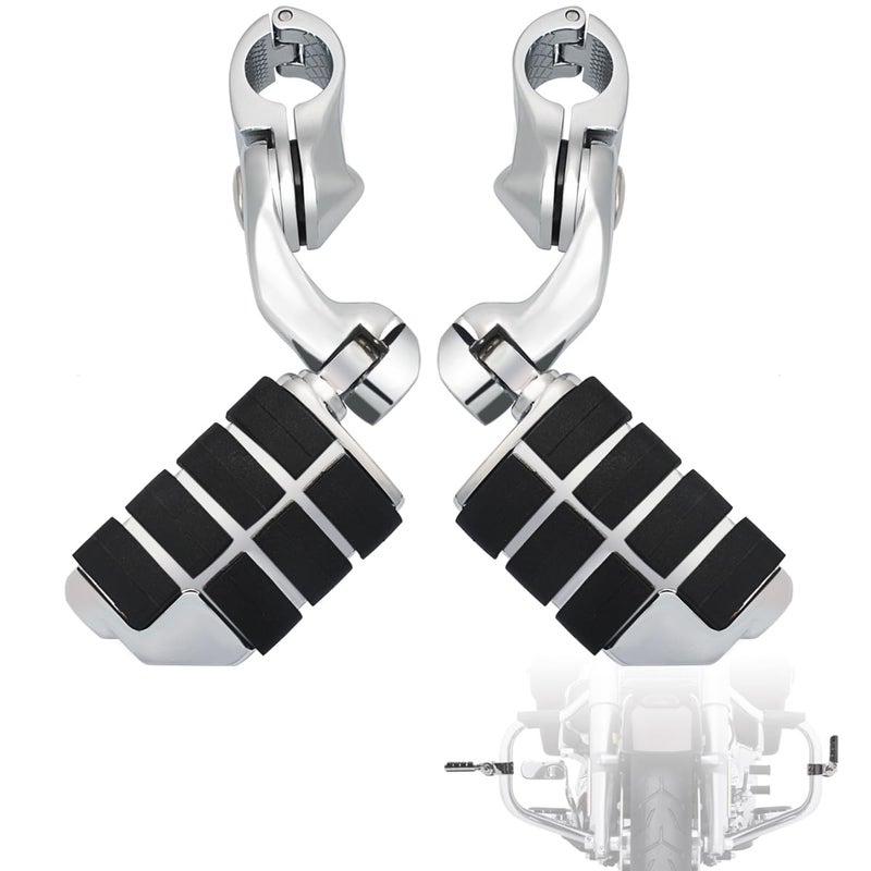 FOVPLUE 125 Highway Footpegs Short Angled Adjustable Highway Pegs wMounts for Harley Touring Street Glide Electra Glide Road King Softail CVO Dyna Trike VRSC Sportster w114 Engine Guard2