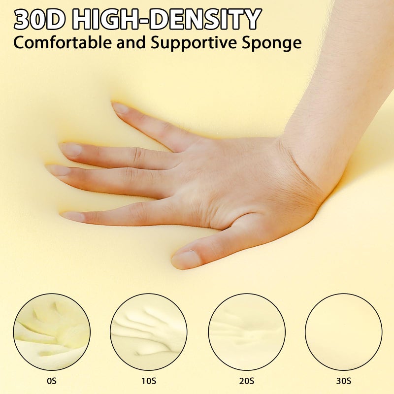 PRASNE Luxurious Curved Lash Bed Topper & Bed Cover - Ergonomic Massage Table FoamTopper Wave Mattress Support The Body 30D High Density Foam with Salon Be Cover - Black - Image 3
