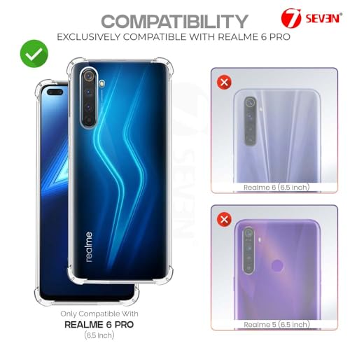 7-Seven 7SEVEN® Back Cover for Realme 6 Pro Transparent Mobile Back Case Shock Proof Design Camera Edges Protection Crystal Clear Phone Case Silicon Soft TPU and Flexible Bumper Phone Cover - Image 2