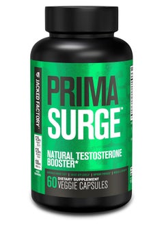 Jacked Factory Testosterone Booster for Men PRIMASURGE - w/Tongkat Ali, PrimaVie, Ashwagandha - Boost Vitality, Muscle Growth & Energy | Natural Test Booster Supplement - 60 Veggie Pills  - Image 1