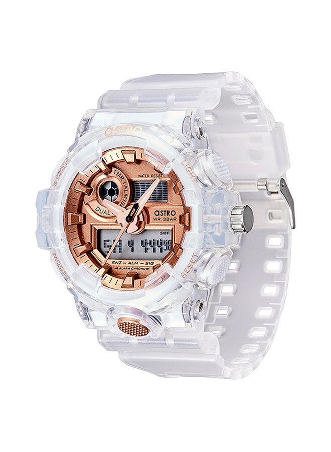 ASTRO Kids Unisex Water Resistant Silicone Strap Analog & Digital Watch A20806-PPZK - 56mm - Transparent - Image 2