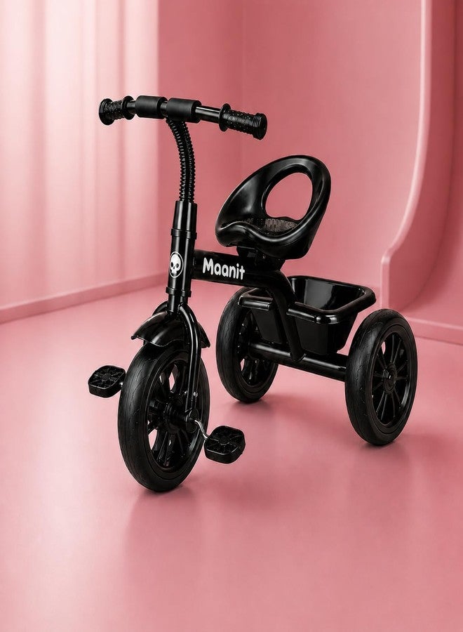 Maanit Kids Tricycle with Rear Basket | Comfortable Cushioned Seat | Baby Trike for Boys & Girls Ages 2 to 4 Years | Sturdy & Safe Tricycle - Image 1