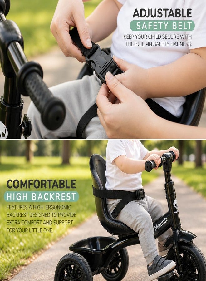 Maanit Kids Tricycle with Rear Basket | Comfortable Cushioned Seat | Baby Trike for Boys & Girls Ages 2 to 4 Years | Sturdy & Safe Tricycle - Image 5