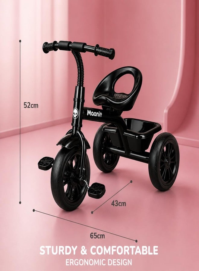 Maanit Kids Tricycle with Rear Basket | Comfortable Cushioned Seat | Baby Trike for Boys & Girls Ages 2 to 4 Years | Sturdy & Safe Tricycle - Image 2
