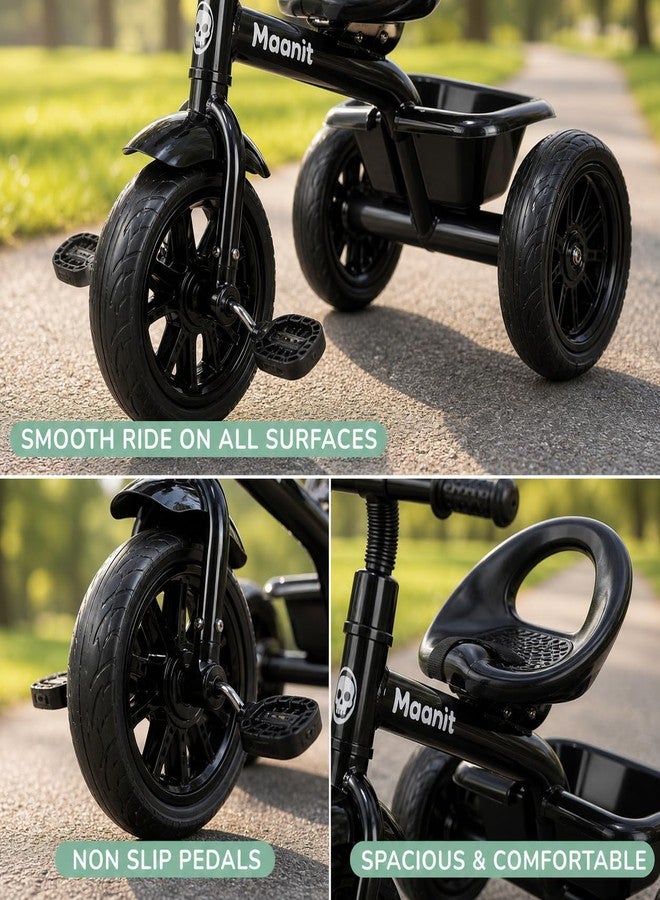 Maanit Kids Tricycle with Rear Basket | Comfortable Cushioned Seat | Baby Trike for Boys & Girls Ages 2 to 4 Years | Sturdy & Safe Tricycle - Image 4
