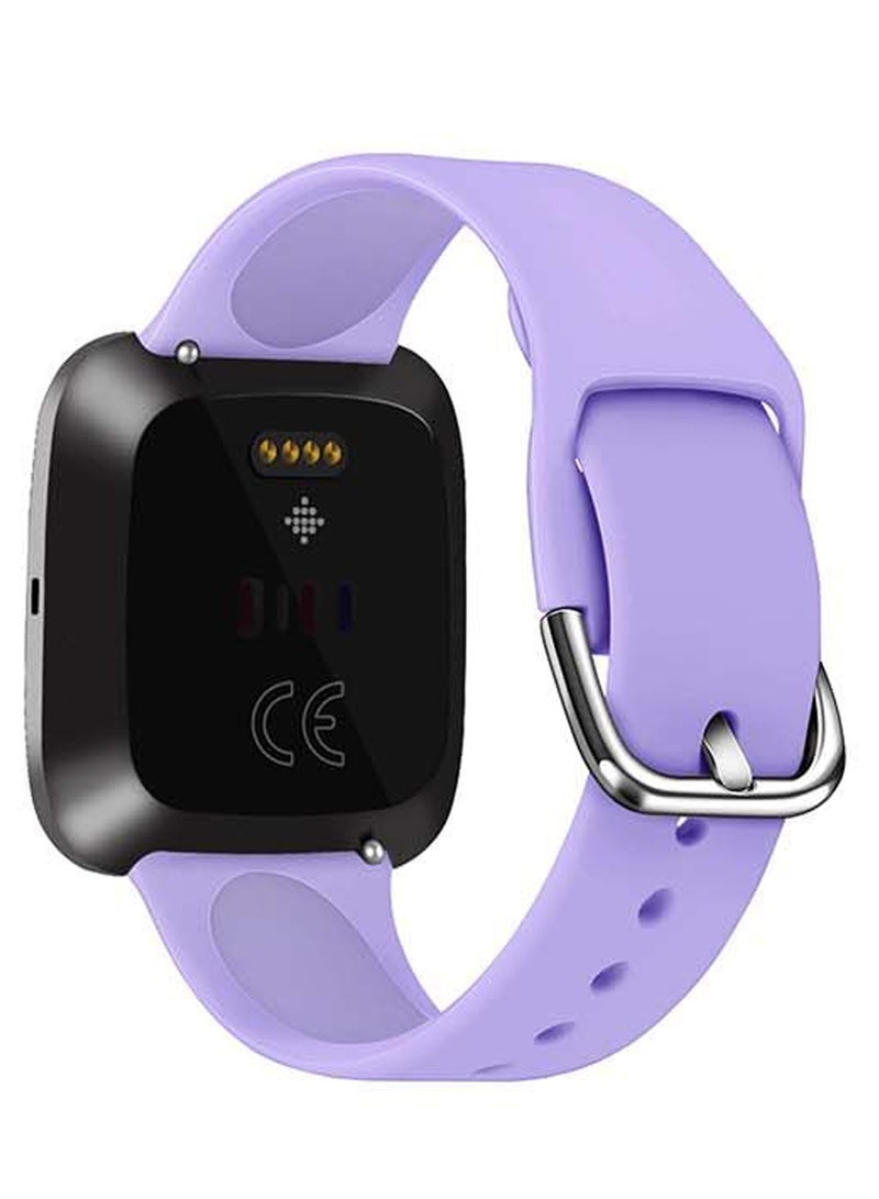 Perfii Official Solid Silicon Replacement Band For Fitbit Versa 2/1/Lite/SE Purple - Image 2