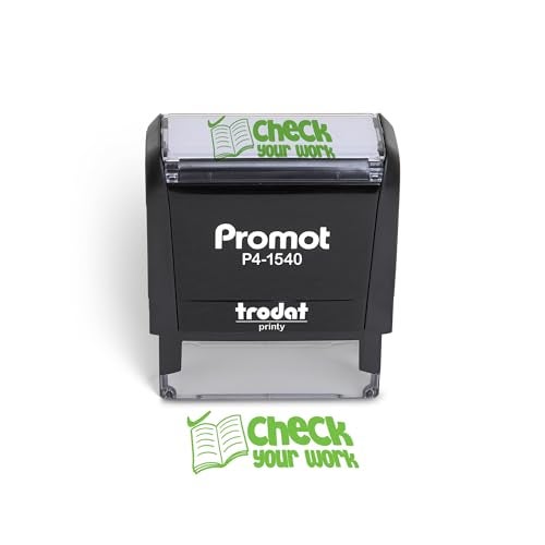 Promot Teacher Stamps for Classroom - Check Your Work Self-Inking Motivational Stampers for Kids - Homeschool & School Grading Tool - Useful Teacher Gifts - Encouraging School Stamps for Teachers - Image 1