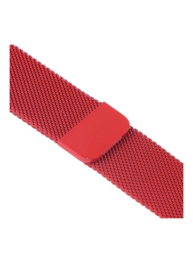 NIBEMINENT Milanese Loop Magnetic Stainless Steel Watchband For Apple Watch Series 7/6/5/4/3/2/1/SE 41/40/38mm Red - Image 5