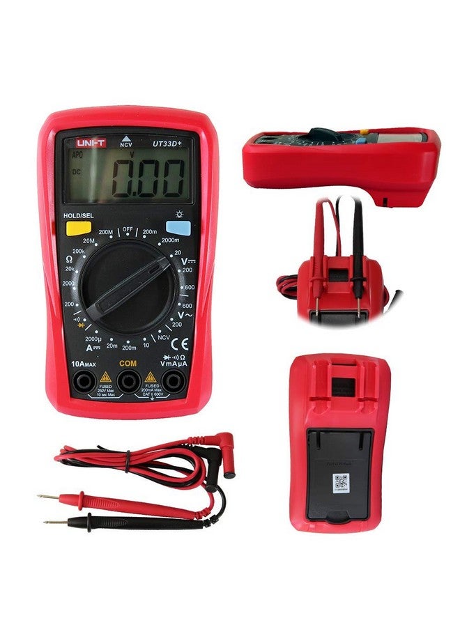يوني تي جهاز قياس متعدد القياسات UNI-T UT33D+ بحجم راحة اليد، 1999 عدادًا مع NCV  - Image 4