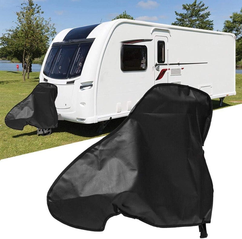 BONFQERT Caravan Hitch Cover, Trailer Hitch Lock Covers - Universal Waterproof Breathable Tow Hitch Cover for Caravan, Tongue Jack Cover, PVC Trailer Towing Ball Coupling Lock Covers - Image 1