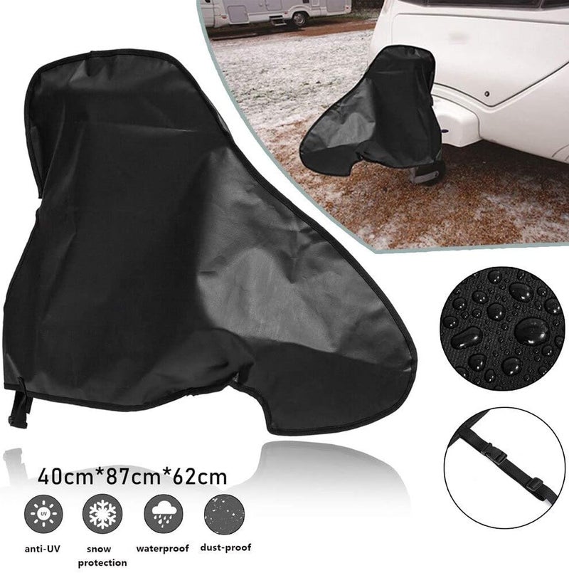 BONFQERT Caravan Hitch Cover, Trailer Hitch Lock Covers - Universal Waterproof Breathable Tow Hitch Cover for Caravan, Tongue Jack Cover, PVC Trailer Towing Ball Coupling Lock Covers - Image 3