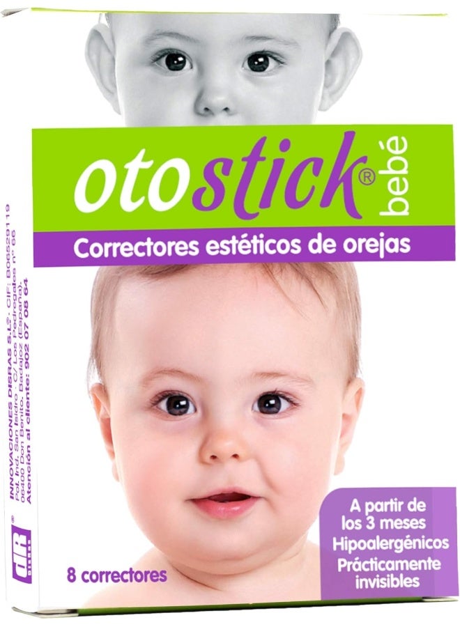 Otostick Baby, Aesthetic Correctors for Prominent Ears, Contains 8 Correctors and 1 Cap, 3+ Months - Image 1