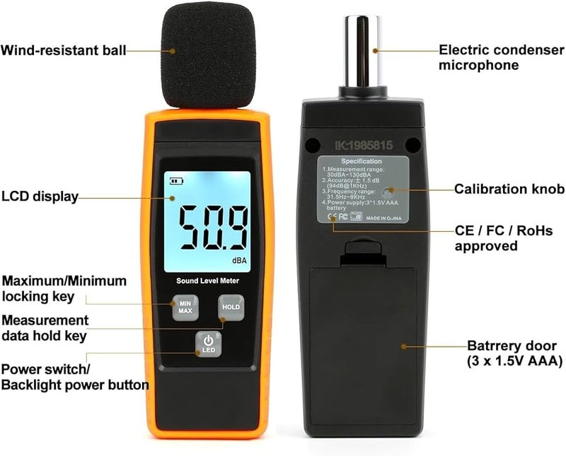 Digital Sound Level Meter Noise Decibel Tester 30 130dB Handheld Portable - Image 5