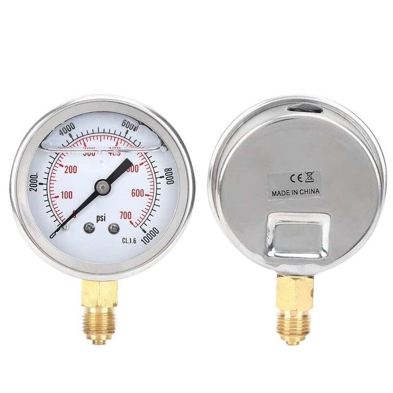 LiebeWH Pressure Gauge Radial Stainless Steel 0-700Bar 0-10000Psi Industrial Tool Dial Liquid Filled with Thread for Machinery Chemical Metallurgy Mining - Image 5