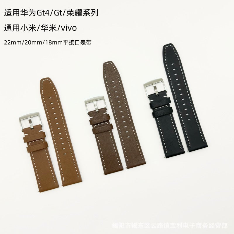 حزام جلد طبيعي لجهاز هواوي GT4/GT5 GT3 للجنسين 22 مم ساعة ذكية watchgt2 حزام عالمي - Image 2