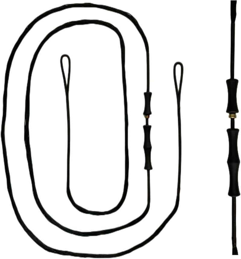 DEERACE Traditional Recurve Bow String and Bowstring Finger Savers Set, Dacron Bow String with Finger Guards (AMO 60” (Actual Length 56”), 14 Strands (Recommended for up to 50 lbs))