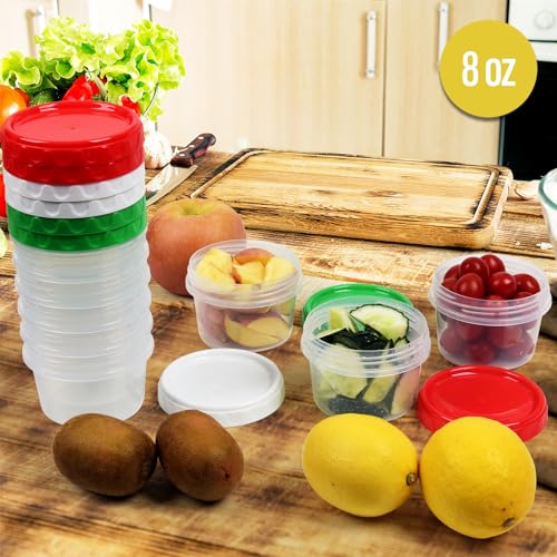 EONJOE 8 oz Small Freezer Containers with Lids Stackable Plastic Food Storage Container 1 Cup Meal Prep Bowls Airtight Dishwasher Safe,12-pack - Image 5
