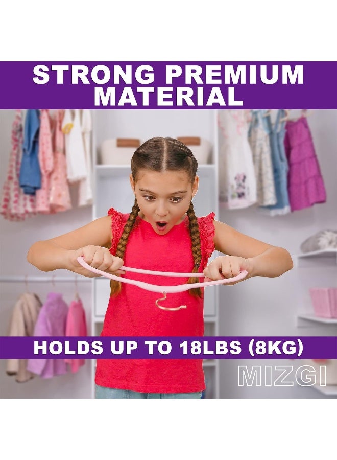 MIZGI Premium Kids Velvet Hangers 11”Inch Children's Clothes Hangers 60PCS Non-Slip Baby Hangers for Infant/Toddler Boys & Girls Closet Organizer Ultra Thin Nursery - Image 3