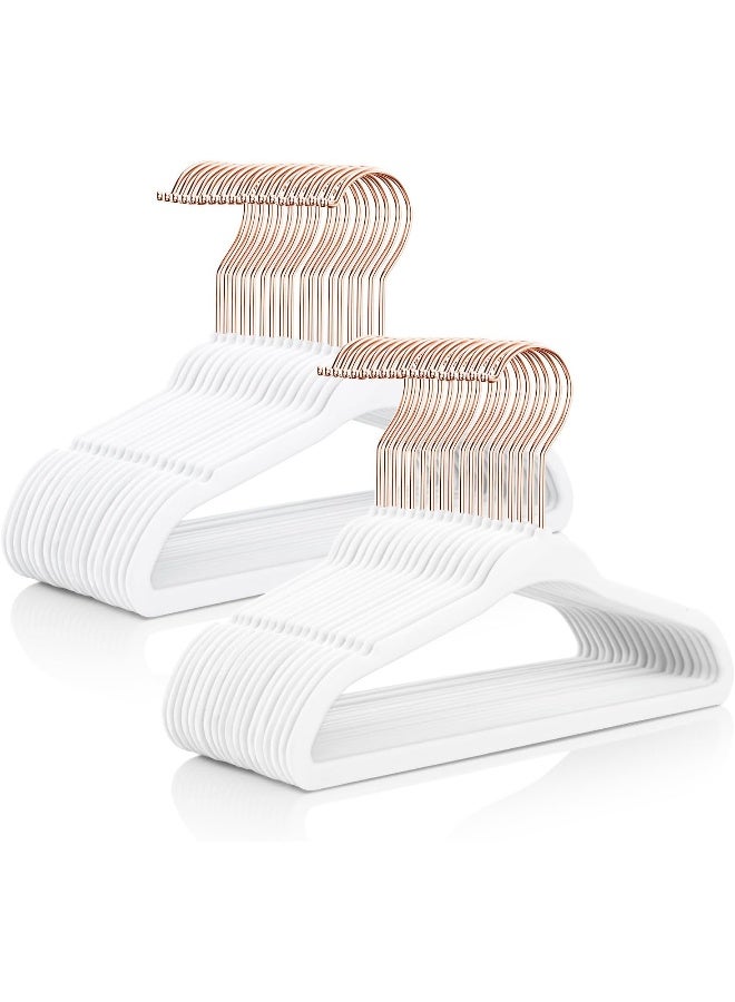 MIZGI Premium Kids Velvet Hangers 11”Inch Children's Clothes Hangers 60PCS Non-Slip Baby Hangers for Infant/Toddler Boys & Girls Closet Organizer Ultra Thin Nursery - Image 1