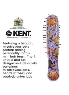 KENT Arth1 Baby Hair Brush Hair Brush For Kids Small Brushes For Hair And Travel Brush Hair Detangler With Nonscratch Nylon Bristles For Gentle Detangling Arthedz (Mischievous Cats Pattern)  - Image 5