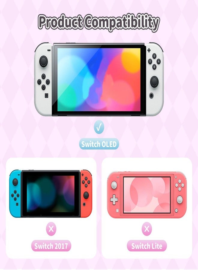 Kuitmor Protective Case for Switch OLED,Detachable Slim Protective Cover Case,Kawaii Hard PC Protective Shell Compatible with Switch OLED Console and Game Console Controllers (Purple) - Image 2