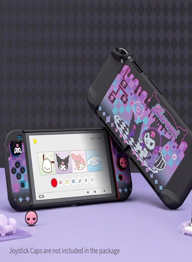 Kuitmor Protective Case for Switch OLED,Detachable Slim Protective Cover Case,Kawaii Hard PC Protective Shell Compatible with Switch OLED Console and Game Console Controllers (Purple) - Image 5