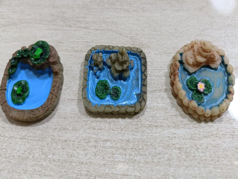 BHOOLU&GOOLU BHOOLUGOOLU Simulation Miniature Pool Lotus Pond for Decoration 3 Pcs Set Size 3X3 CM 