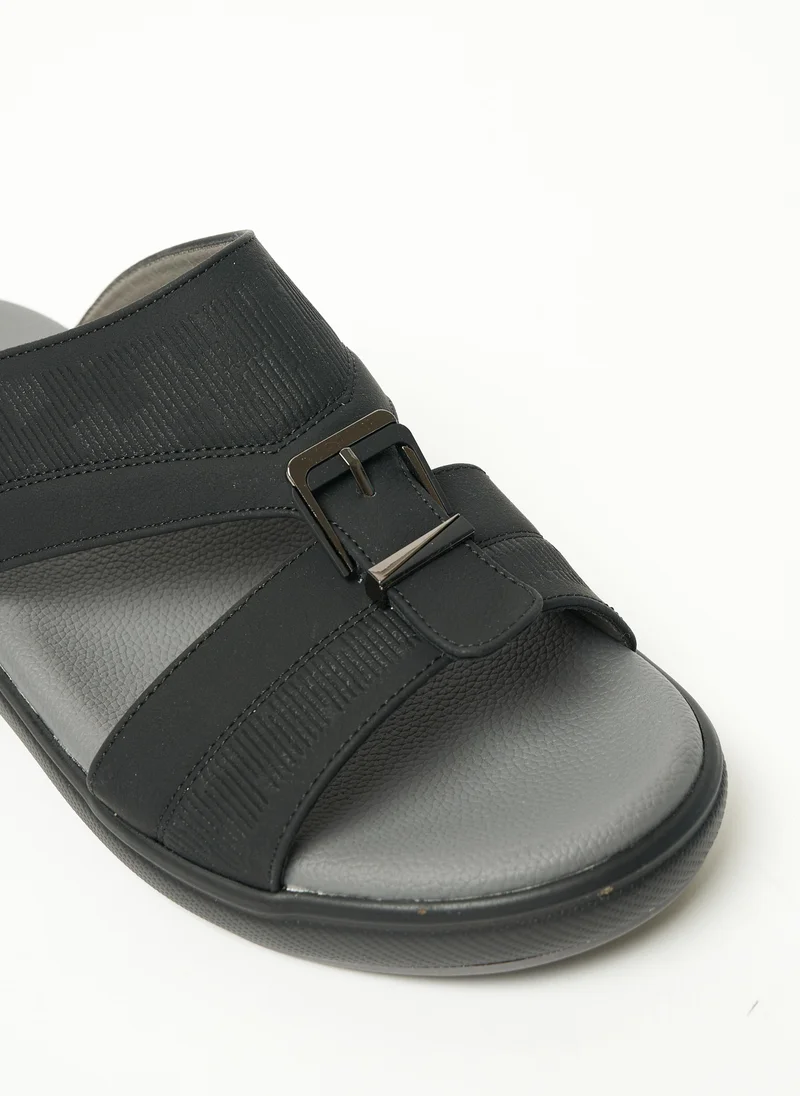 Geoomnii BLACK Geoomnii Mens Arabic Sandals Black for Men | Best Price UAE