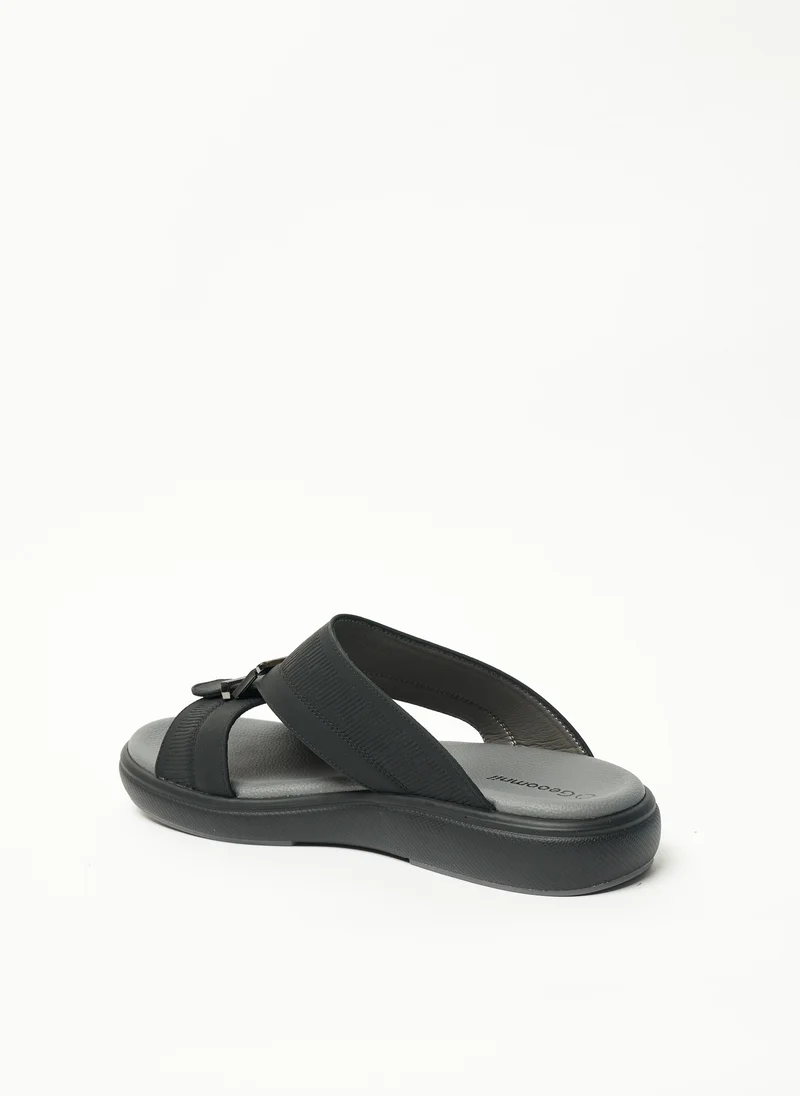 Geoomnii BLACK Geoomnii Mens Arabic Sandals Black for Men | Best Price UAE