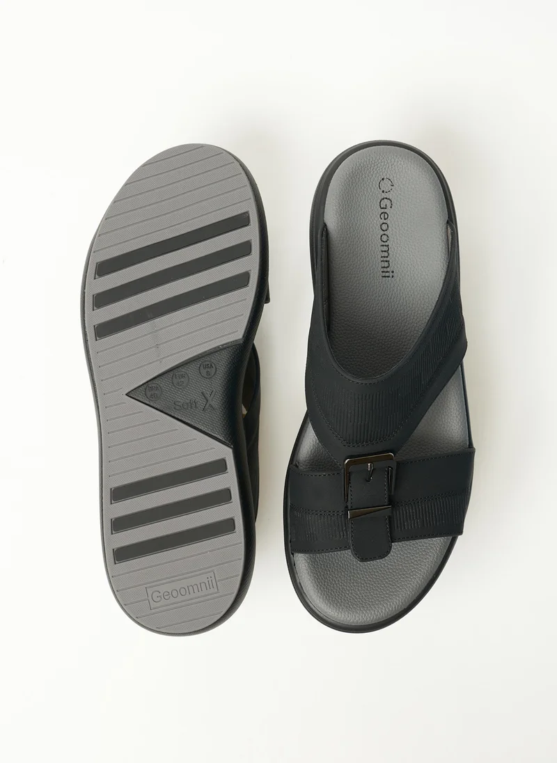 Geoomnii BLACK Geoomnii Mens Arabic Sandals Black for Men | Best Price UAE