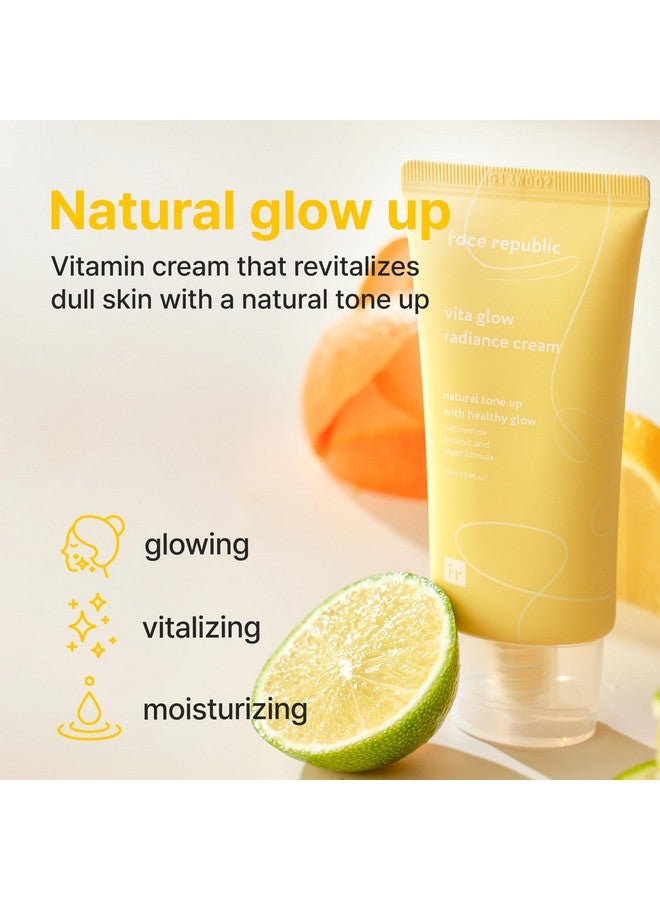 Vita Glow Radiance Cream 50Ml 1.69 Fl Oz | Revitalizing, Natural Coverage | Niacinamide 5%, Ascorbic Acid, Panthenol, Vitamins | Silky Finish | Vegan Korean Skincare