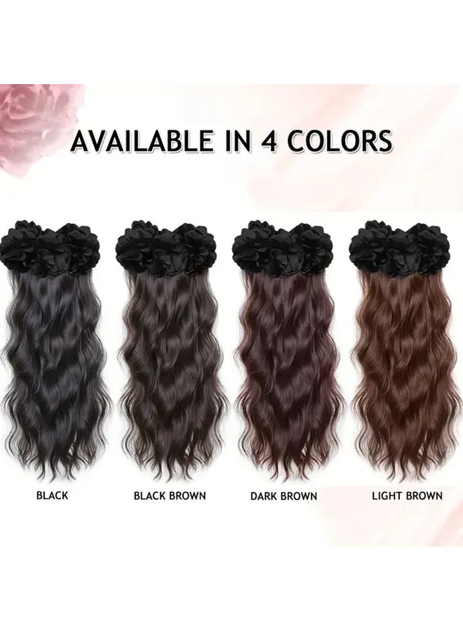 Light Brown 18 Inch Curly Wave Ponytail Extension With Banana Clip No Crease For Women - Image 2