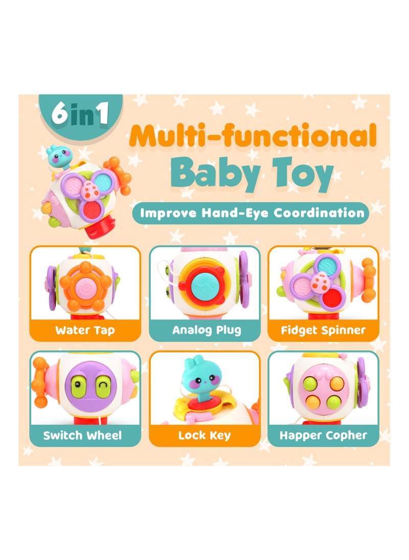 Y&D Busy Cube for Toddlers1-3, Sensory Activity Spinner Toy Baby Board Montessori Travel Essential Toys 1 2 3 year old Kids on the Go  - Image 2