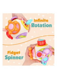Y&D Busy Cube for Toddlers1-3, Sensory Activity Spinner Toy Baby Board Montessori Travel Essential Toys 1 2 3 year old Kids on the Go  - Image 4