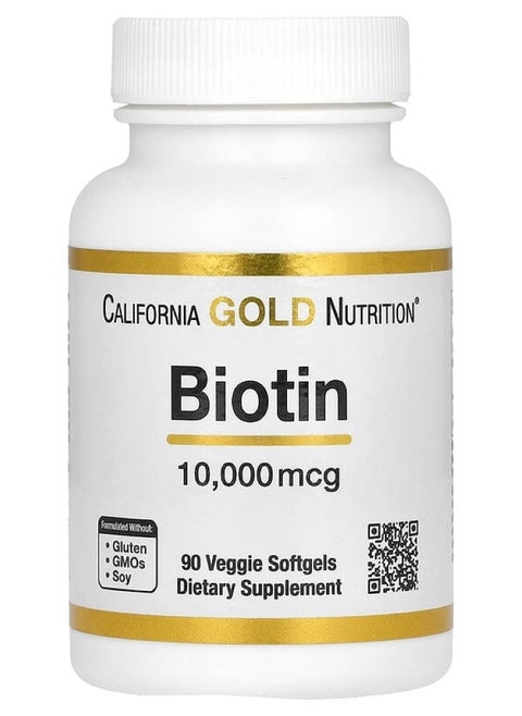Biotin, 10,000 mcg, 90 Softgels