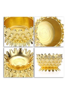 SYOSI 6 PCS Metal Lotus Ghee Oil Lamp Holders, Lotus Tea Light Holders Votive Candle Stand Set, Lotus Butter Lamp Holders for Diwali Puja Home Altar Ramadan Decoration Candle Centerpiece (Gold)  - Image 4