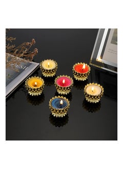 SYOSI 6 PCS Metal Lotus Ghee Oil Lamp Holders, Lotus Tea Light Holders Votive Candle Stand Set, Lotus Butter Lamp Holders for Diwali Puja Home Altar Ramadan Decoration Candle Centerpiece (Gold)  - Image 5