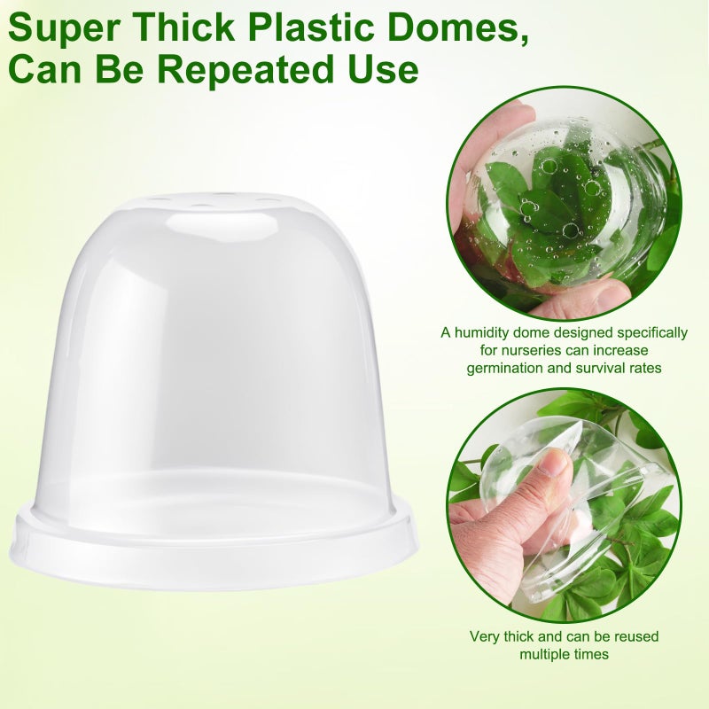 Baxrou 36 Set 3.15 Inch Peat Pots Plant Starters for Seedling with Humidity Dome,Herb Seed Starter Pots Kits, Garden Germination Nursery Pot wit 36 Plant Labels, 2 Transplant Tools. - Image 4