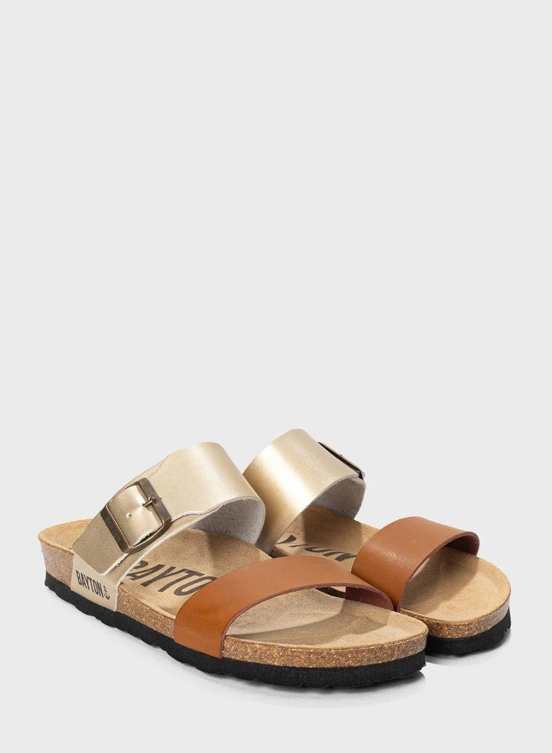 BAYTON Valence Double Strap Flat Sandals
