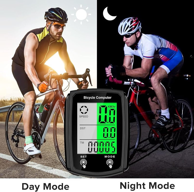 Hilceriy Bike Computer and Bicycle Odometer Wired KM/H Bike Speedometer with Automatic Wake-Up Cycling Speed Tracker LCD Display & Multi-Functions & Single Mileage & Calories Statistics Accessories - Image 3