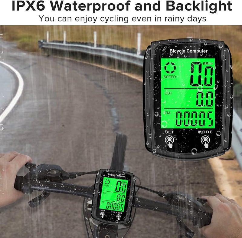 Hilceriy Bike Computer and Bicycle Odometer Wired KM/H Bike Speedometer with Automatic Wake-Up Cycling Speed Tracker LCD Display & Multi-Functions & Single Mileage & Calories Statistics Accessories - Image 4