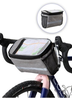 LEOKOR Bike Handlebar Bag Basket Pannier Cooler Bag With Reflective Strip Waterproof Bike Storage Bag with Touchable Transparent Phone Pouch for Mountain Road Bikes Scooters  - Image 1