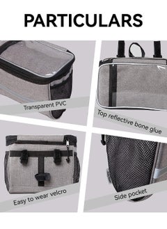 LEOKOR Bike Handlebar Bag Basket Pannier Cooler Bag With Reflective Strip Waterproof Bike Storage Bag with Touchable Transparent Phone Pouch for Mountain Road Bikes Scooters  - Image 2